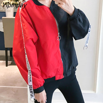 Yipinpay Women 2023 New Women's Basic Jacket Fashion Thin Girl Windbreaker Outwear Bomber Female Baseball Women Men Coat